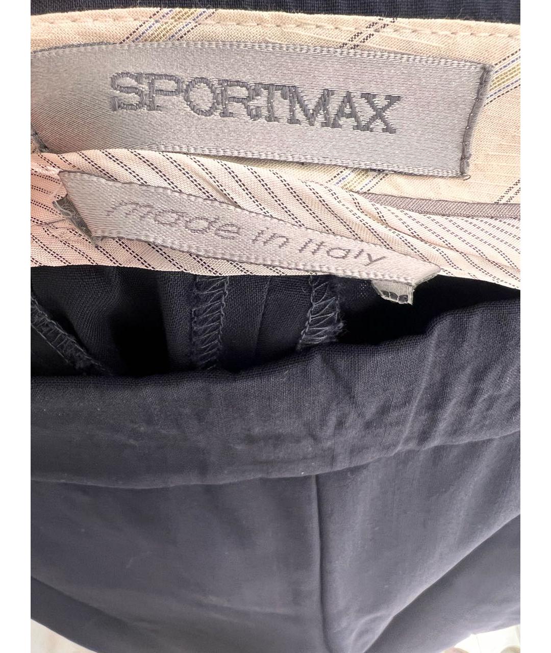 SPORTMAX Темно-синие прямые брюки, фото 3