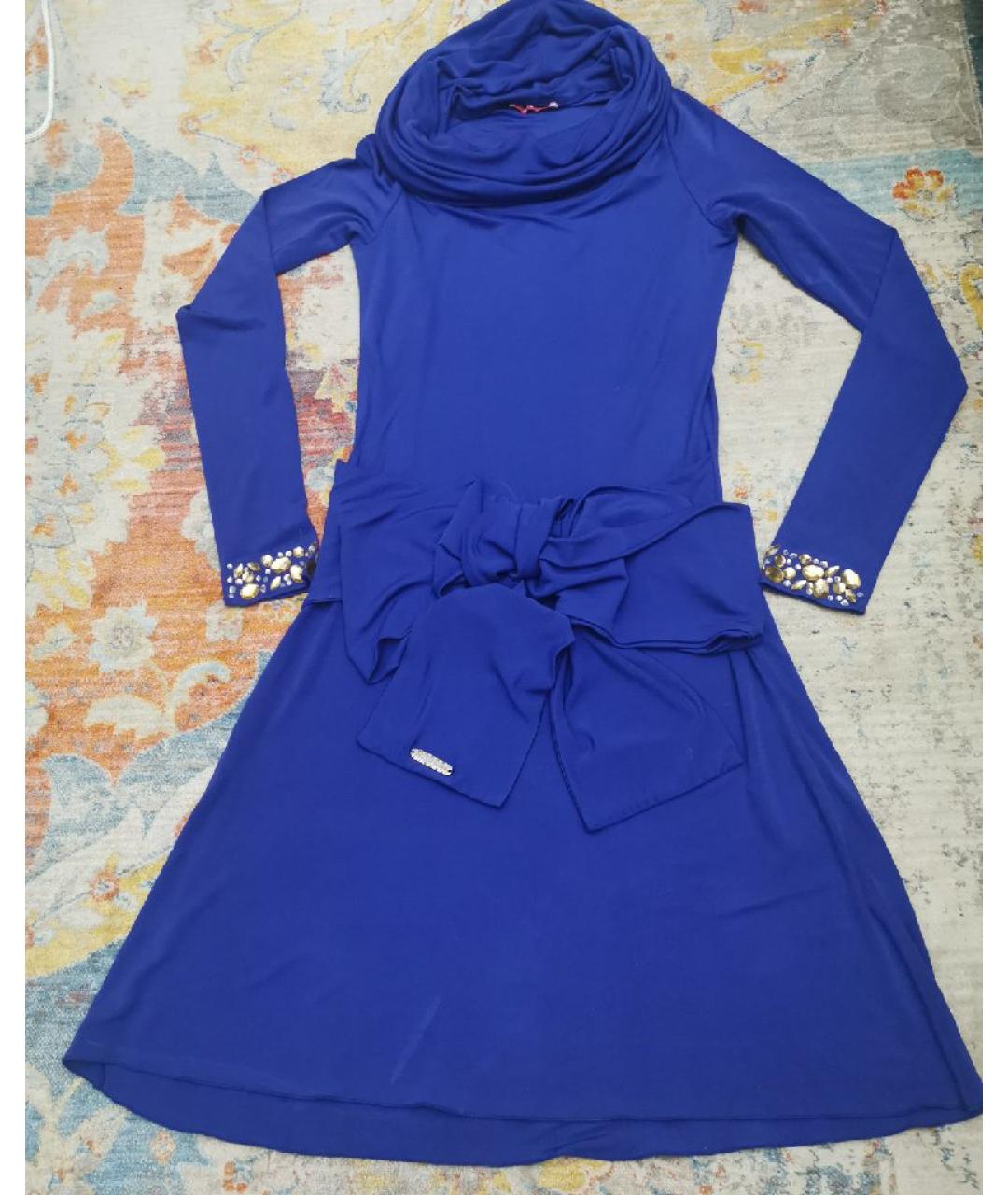 BLUGIRL Синее вискозное коктейльное платье, фото 7