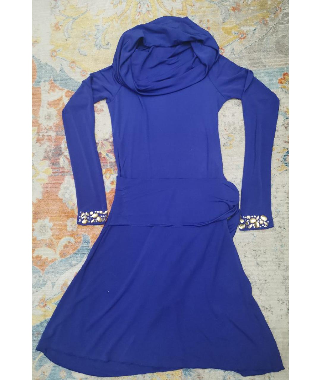 BLUGIRL Синее вискозное коктейльное платье, фото 2