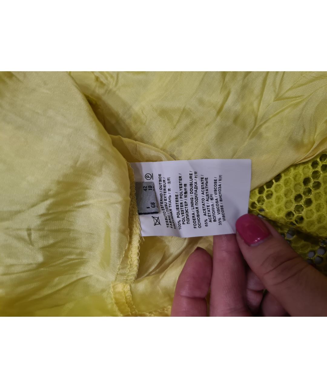 PINKO Желтая полиэстеровая юбка миди, фото 4
