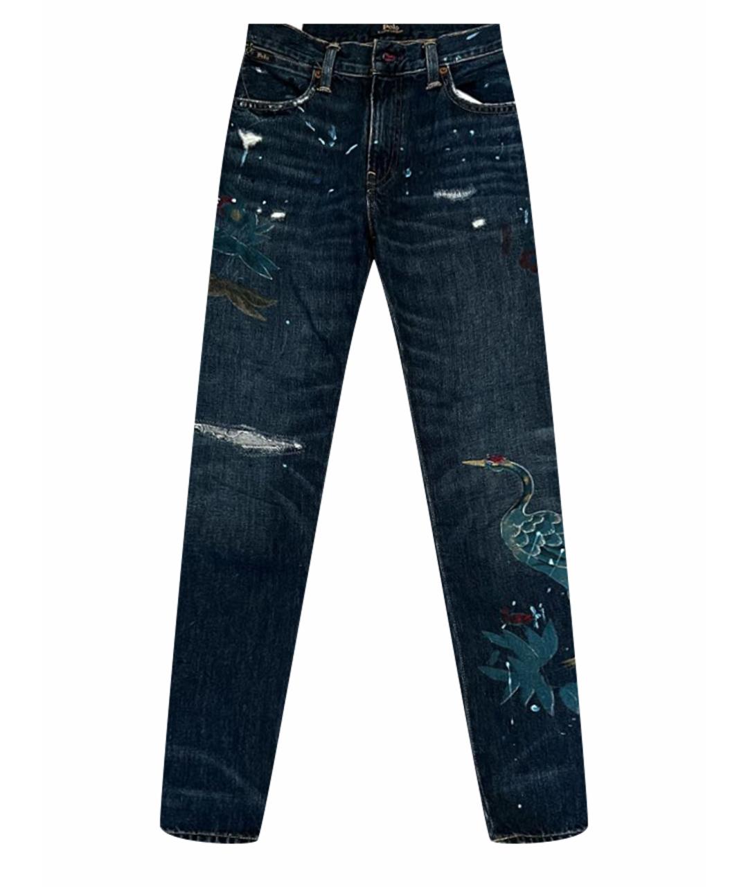 POLO RALPH LAUREN Темно-синие хлопко-лиоцелловые прямые джинсы, фото 1