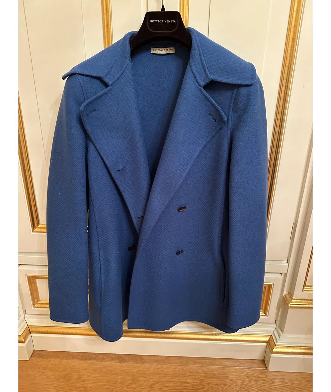BOTTEGA VENETA Синее шерстяное пальто, фото 4