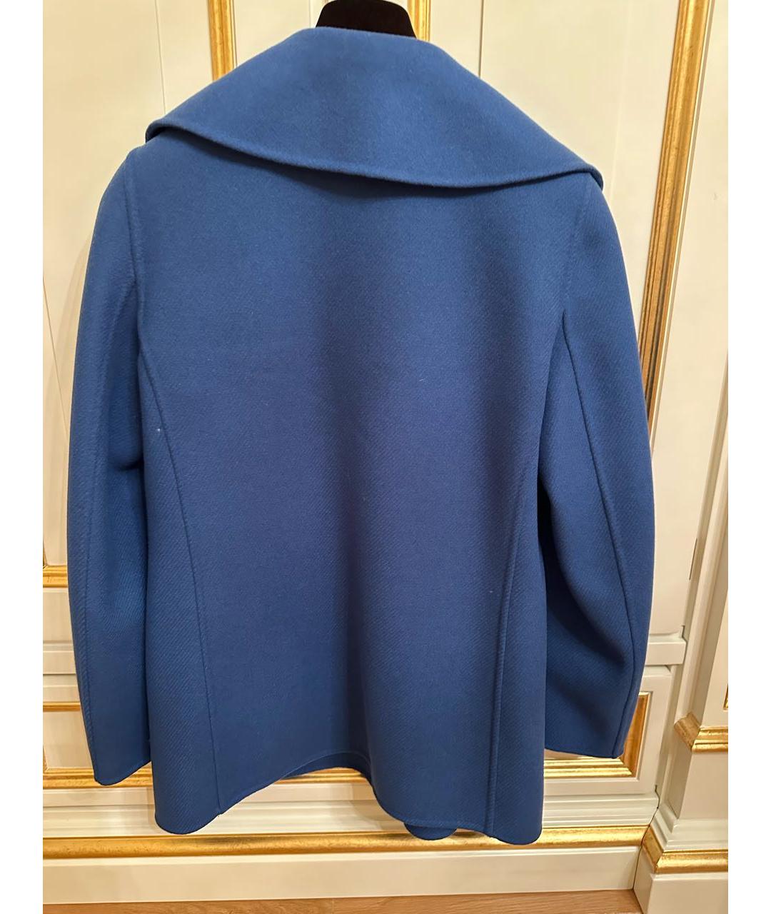 BOTTEGA VENETA Синее шерстяное пальто, фото 2