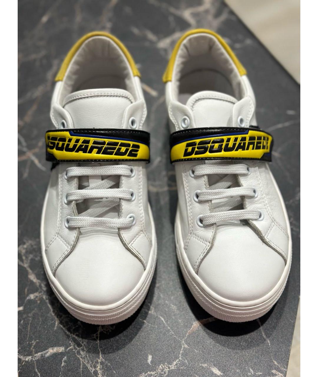 DSQUARED2 Белые кожаные кеды, фото 2