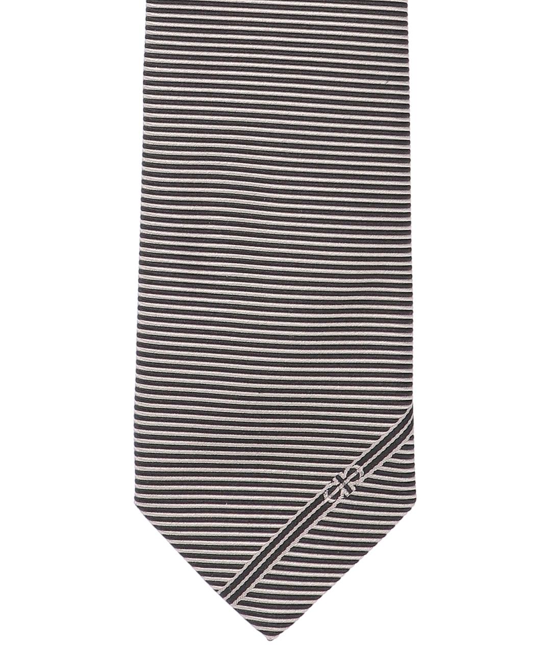 SALVATORE FERRAGAMO Серый шелковый галстук, фото 3