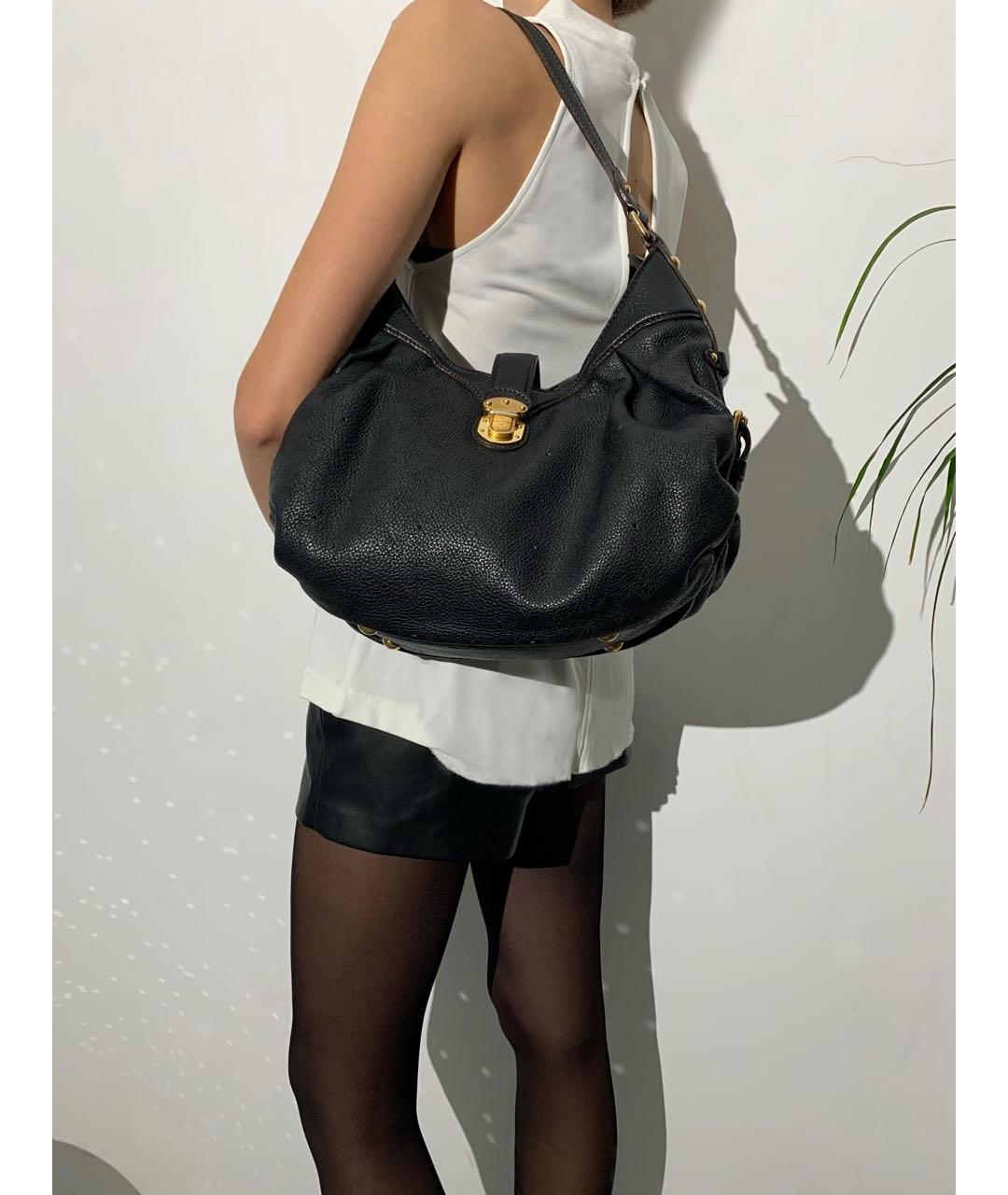 LOUIS VUITTON Черная кожаная сумка тоут, фото 3
