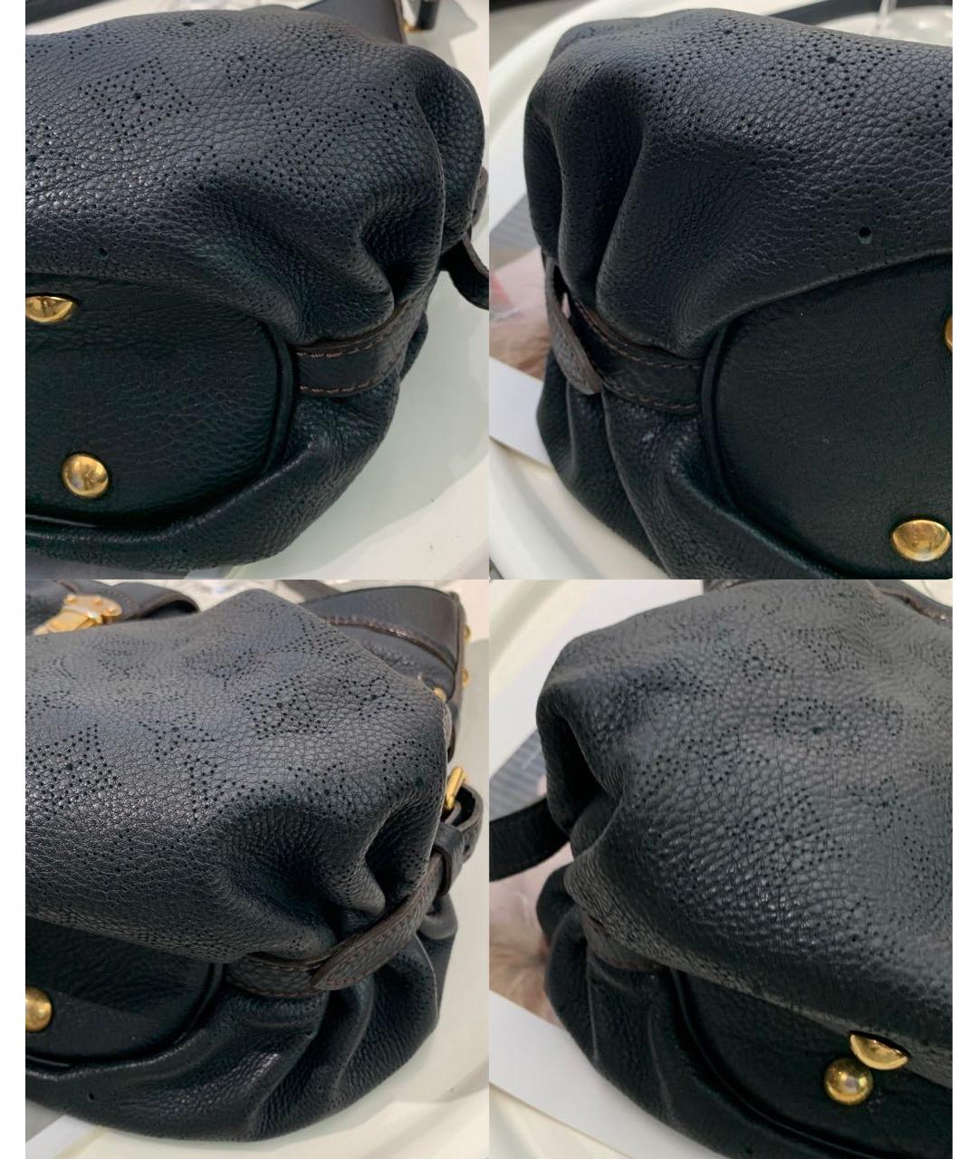 LOUIS VUITTON Черная кожаная сумка тоут, фото 8