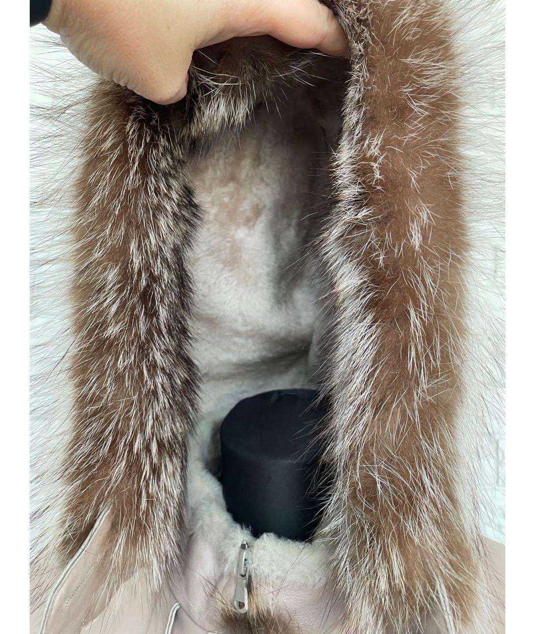 BRUNELLO CUCINELLI Бежевое кожаное пальто, фото 5