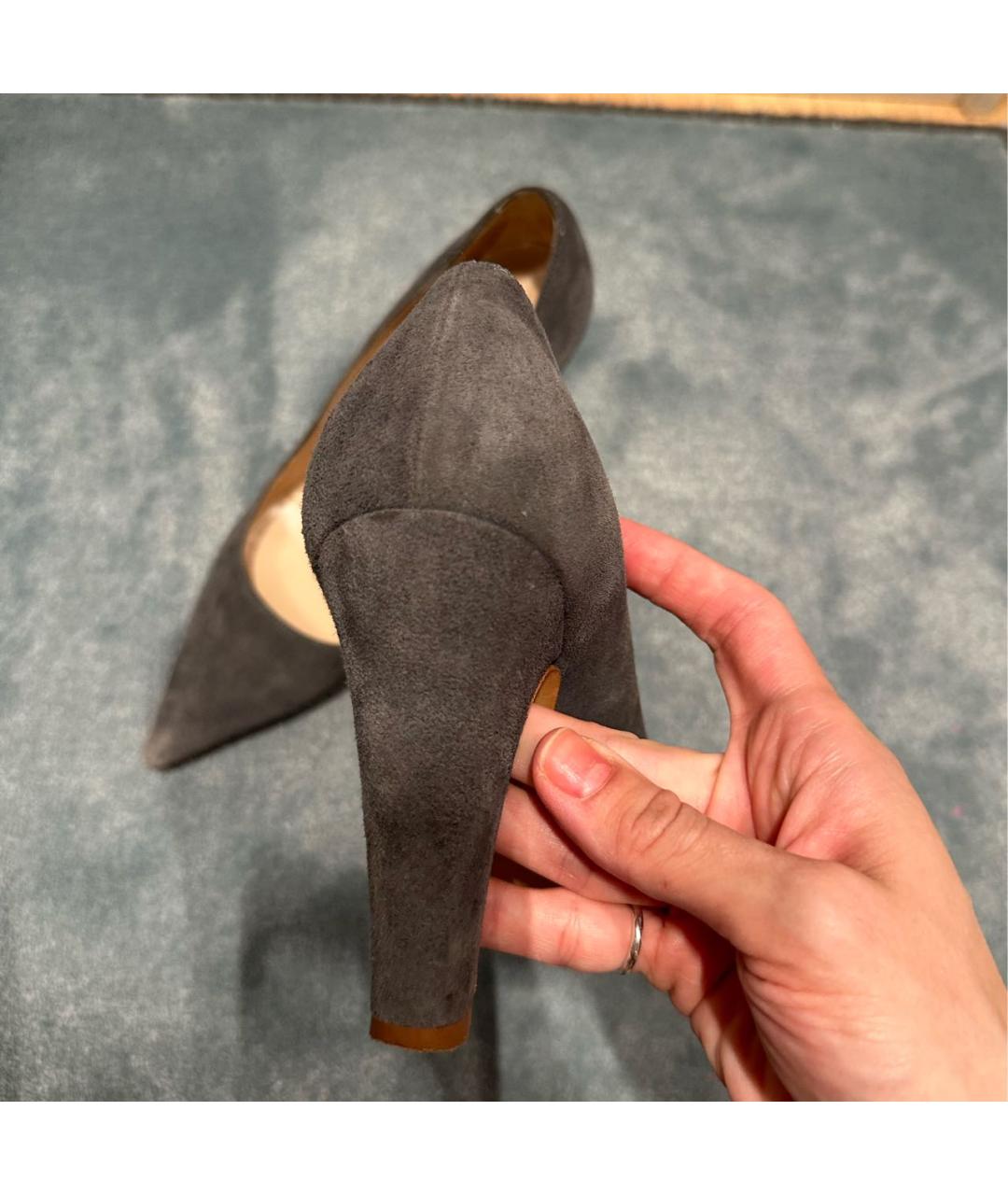 MANOLO BLAHNIK Серые замшевые туфли, фото 5