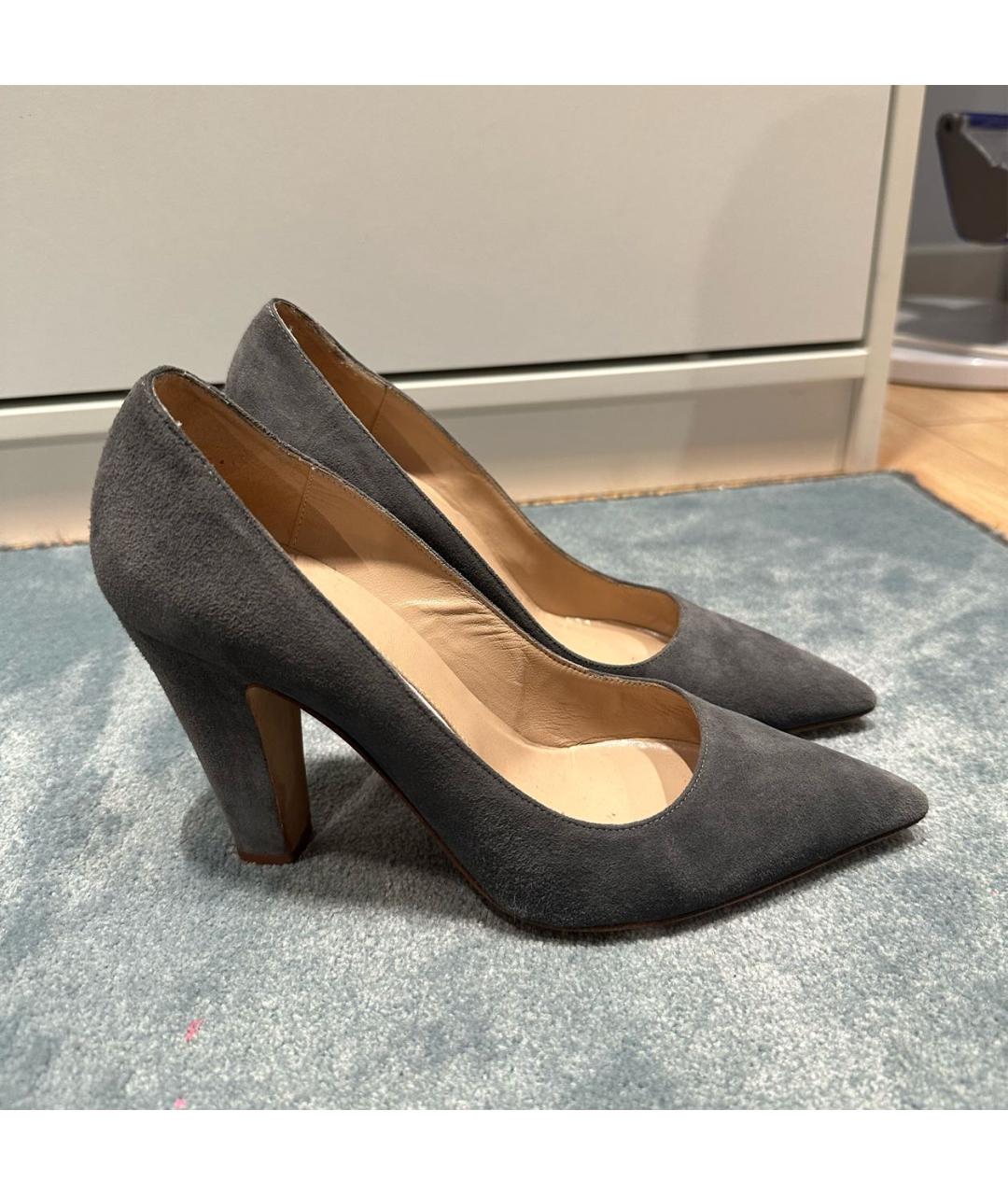 MANOLO BLAHNIK Серые замшевые туфли, фото 6