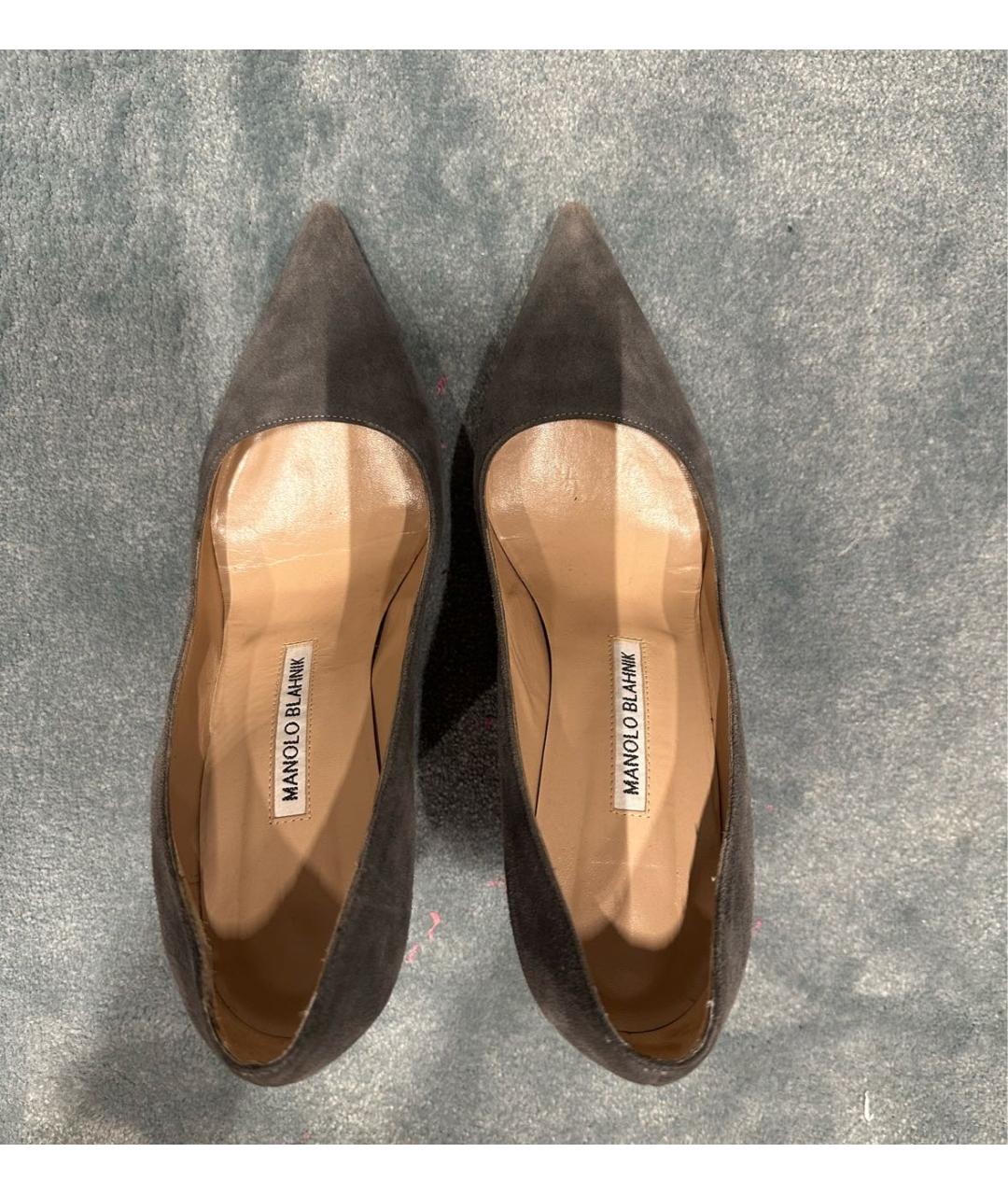 MANOLO BLAHNIK Серые замшевые туфли, фото 3