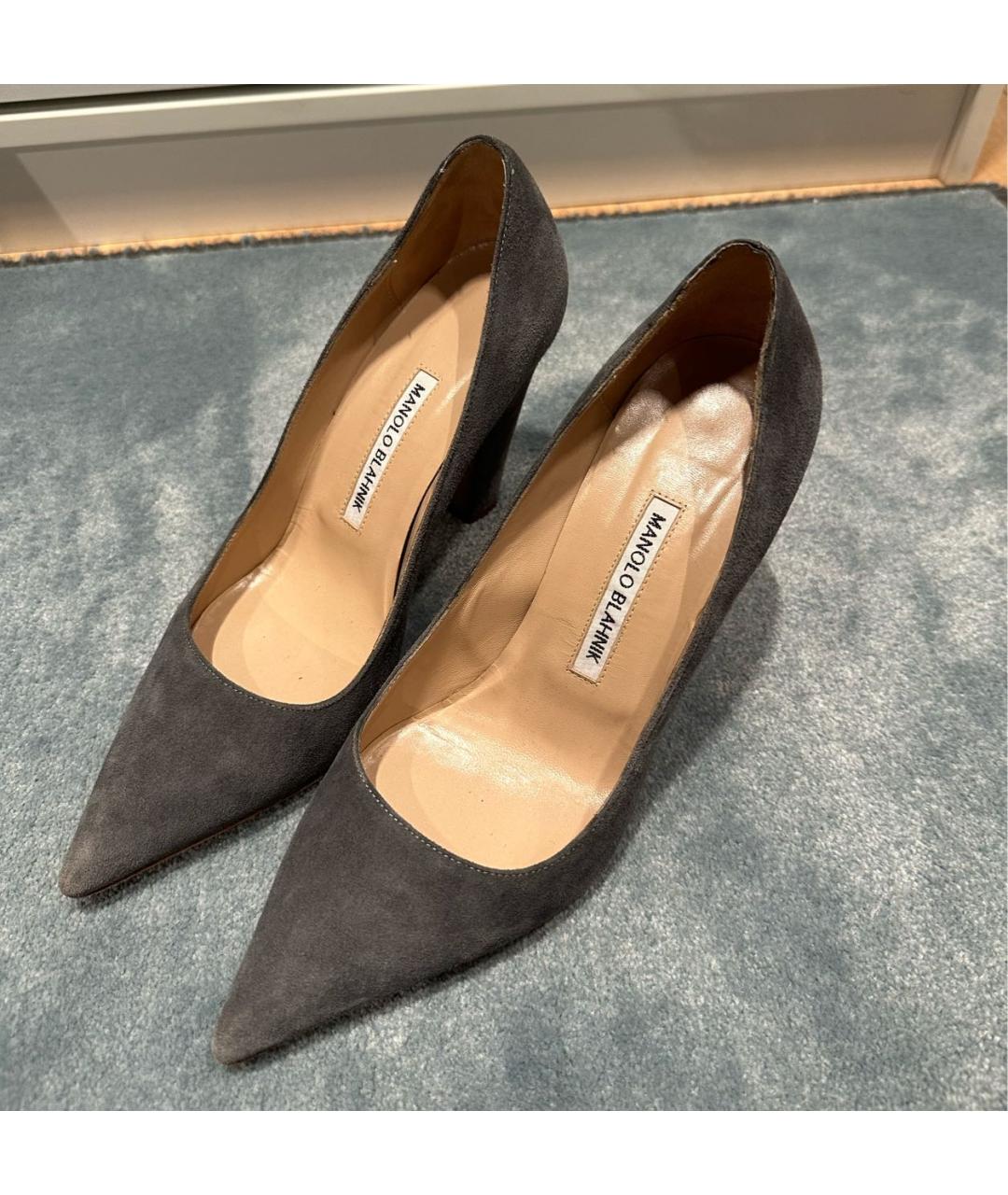MANOLO BLAHNIK Серые замшевые туфли, фото 2