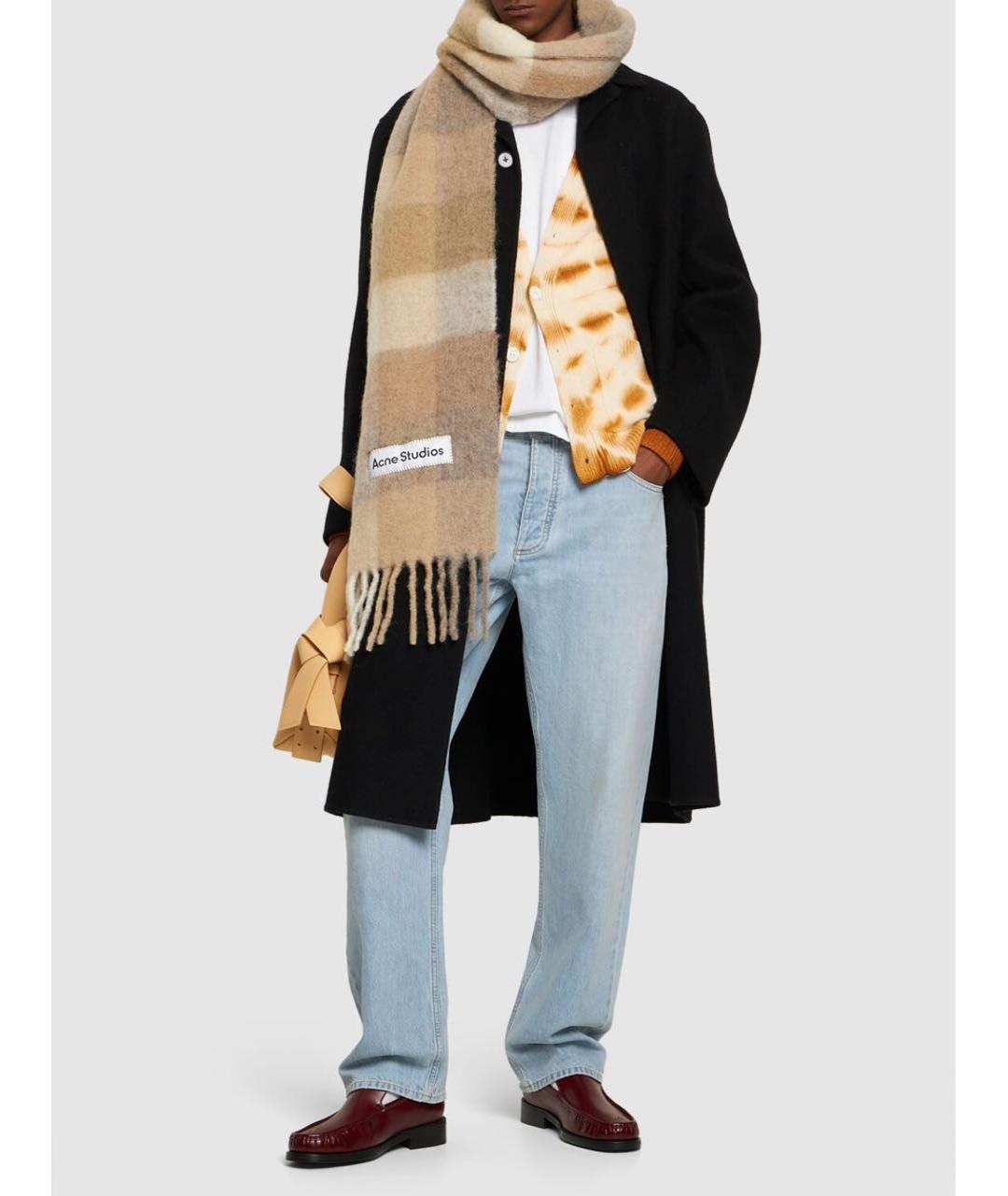 ACNE STUDIOS Бежевый шерстяной шарф, фото 3