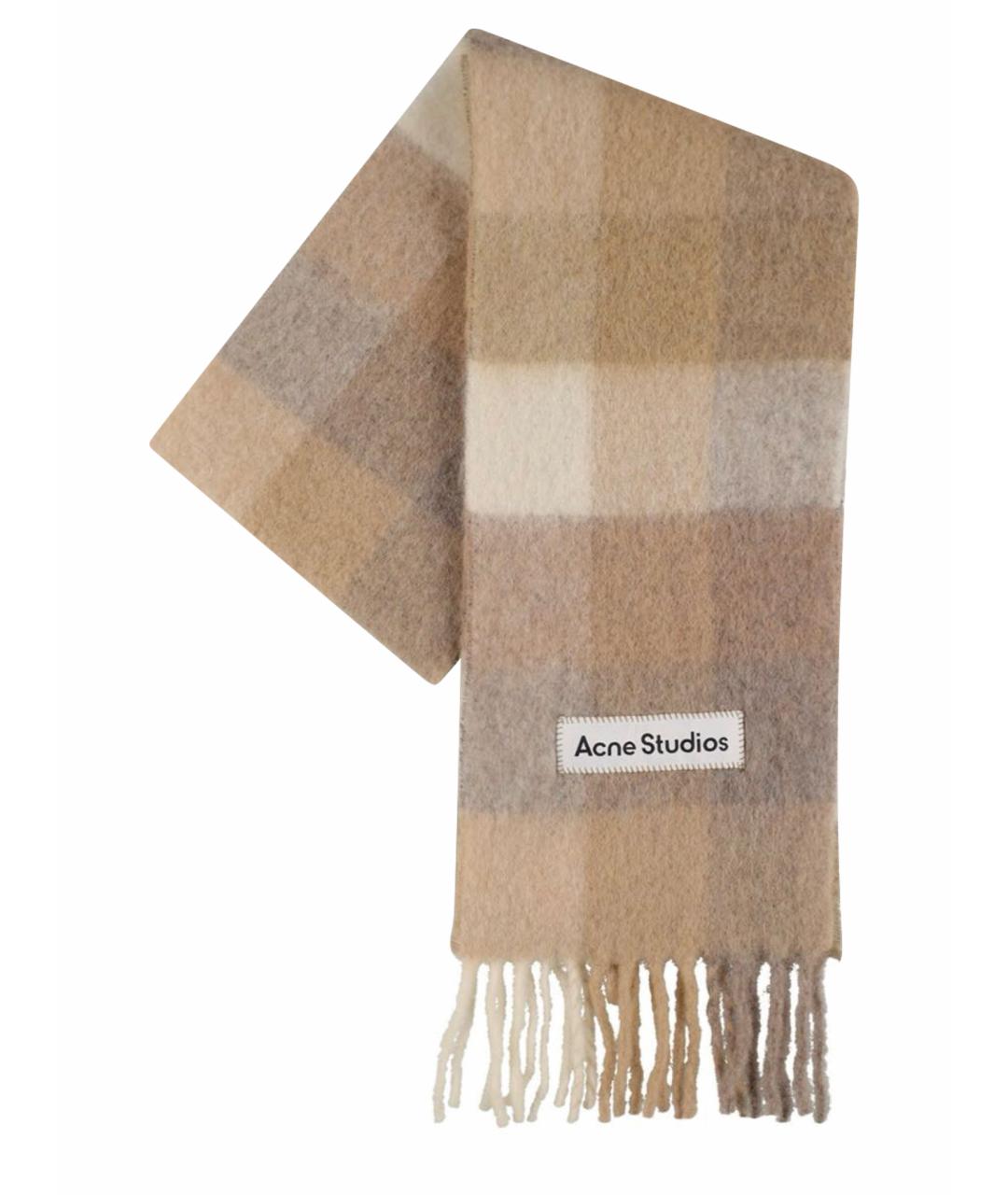 ACNE STUDIOS Бежевый шерстяной шарф, фото 1