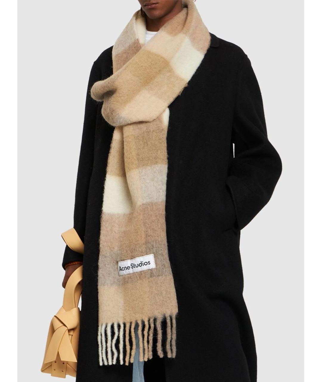 ACNE STUDIOS Бежевый шерстяной шарф, фото 2