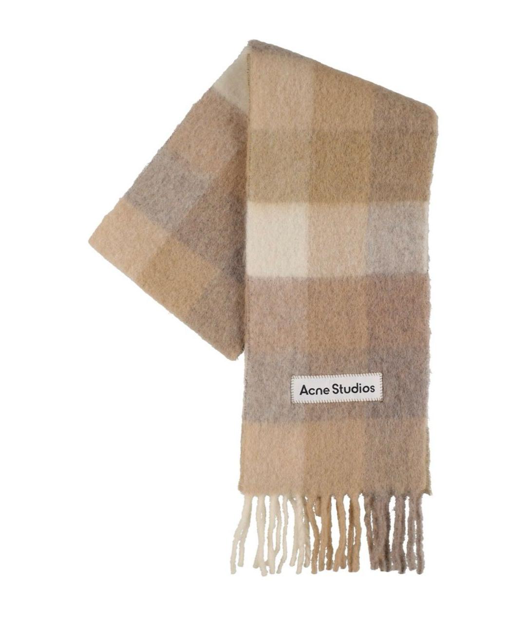 ACNE STUDIOS Бежевый шерстяной шарф, фото 5