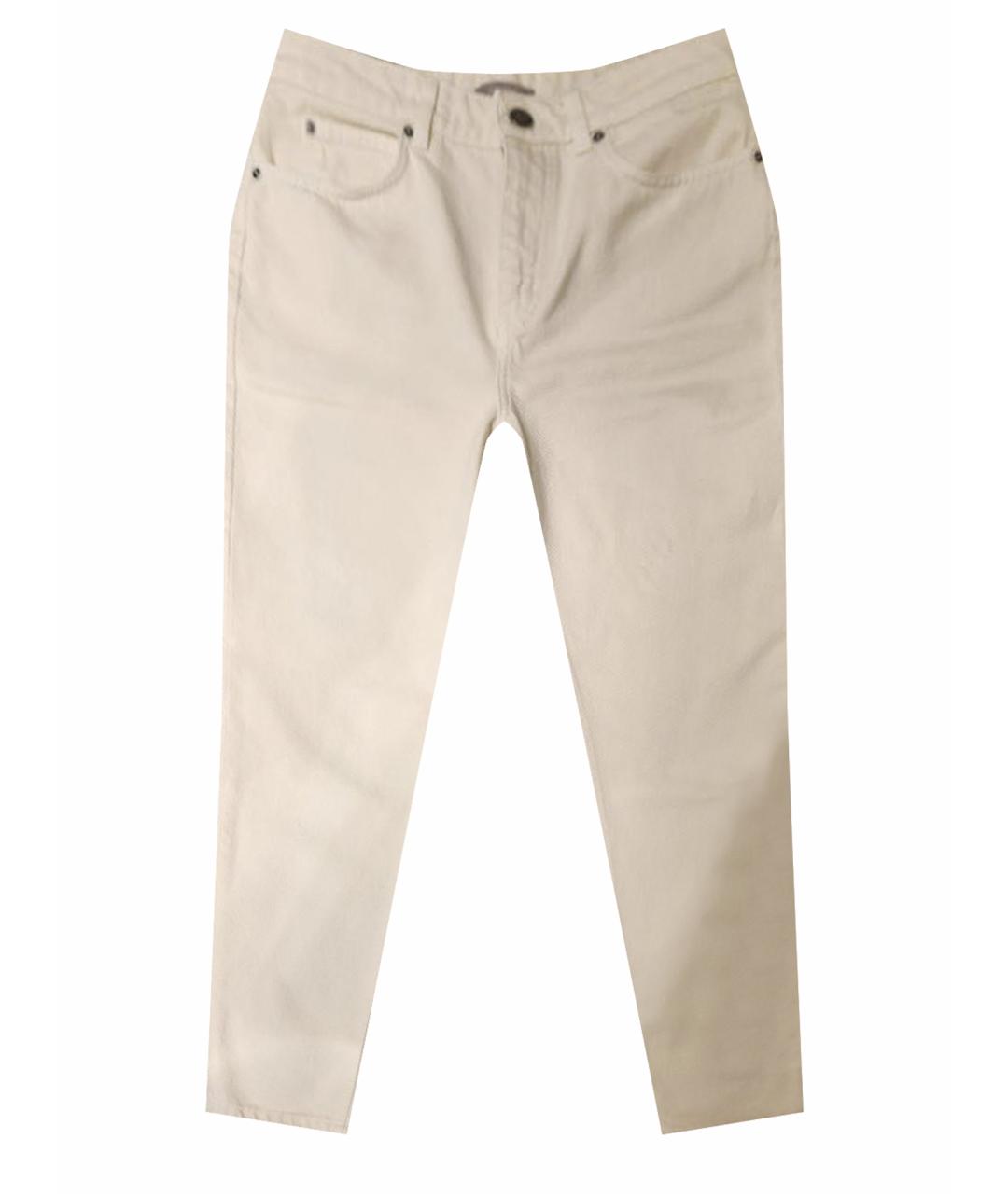 12 STOREEZ Белые хлопковые джинсы слим, фото 1