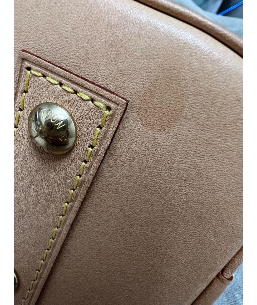 LOUIS VUITTON Коричневая кожаная сумка с короткими ручками, фото 5