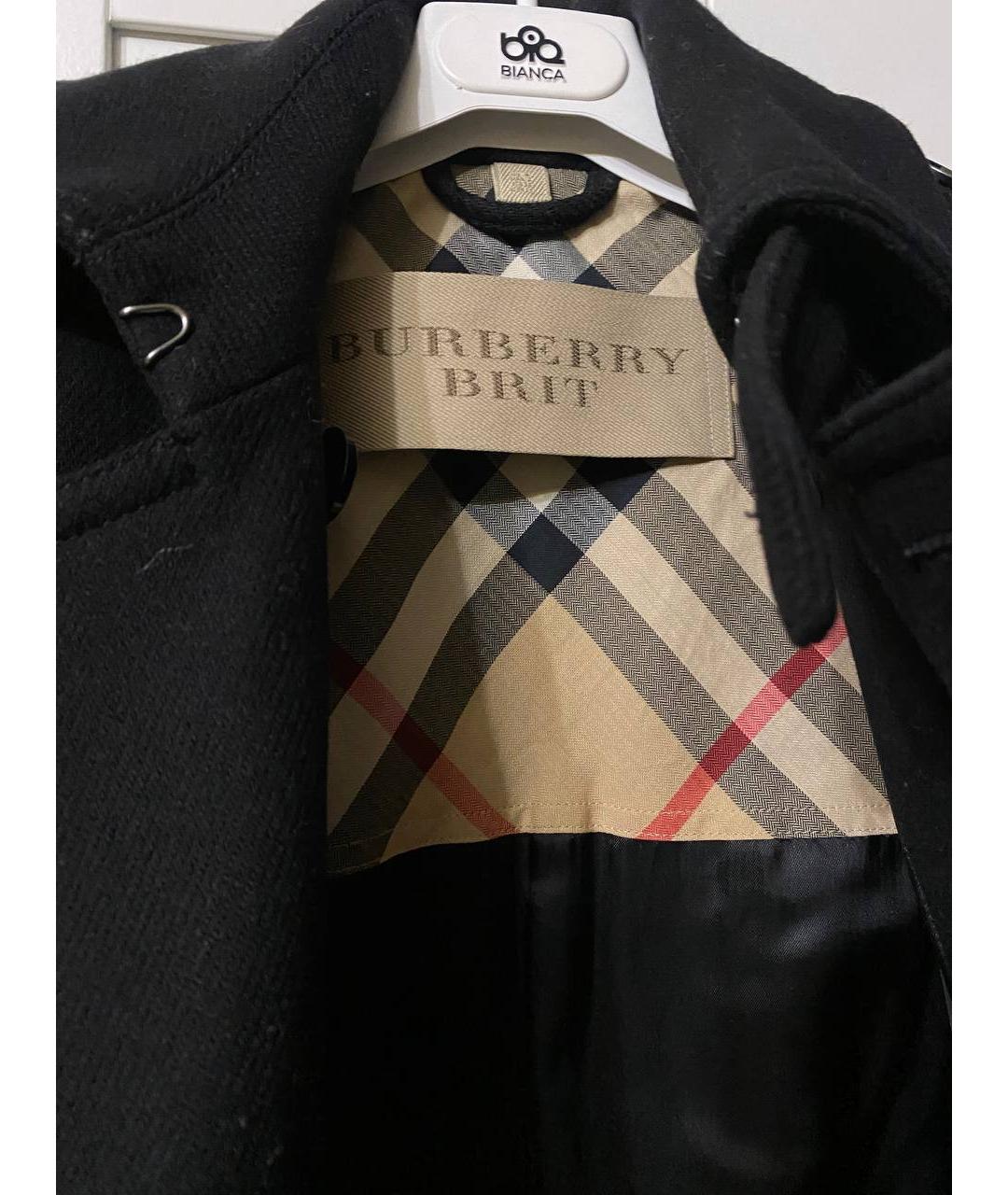 BURBERRY BRIT Черное шерстяное пальто, фото 3