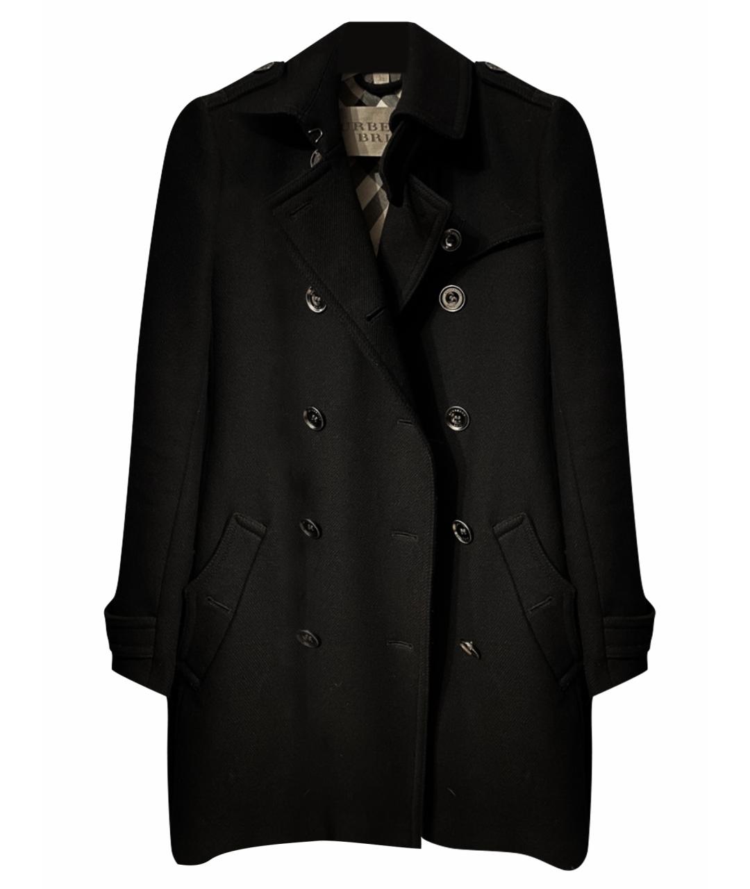 BURBERRY BRIT Черное шерстяное пальто, фото 1