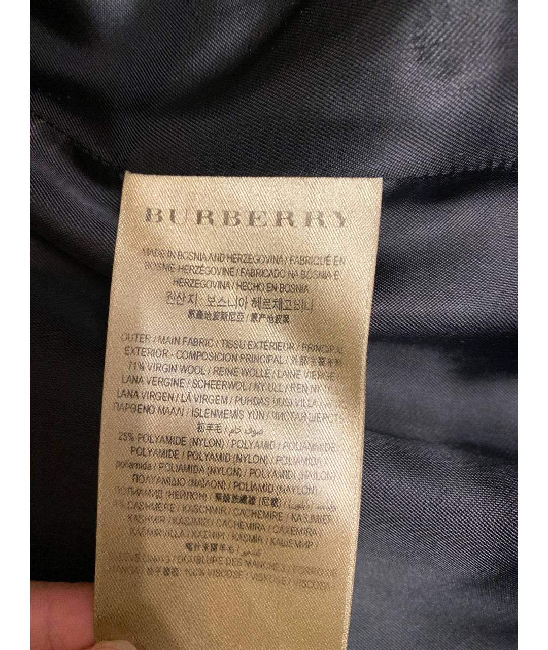BURBERRY BRIT Черное шерстяное пальто, фото 8