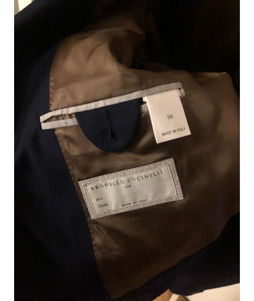 BRUNELLO CUCINELLI Синий шерстяной пиджак, фото 5