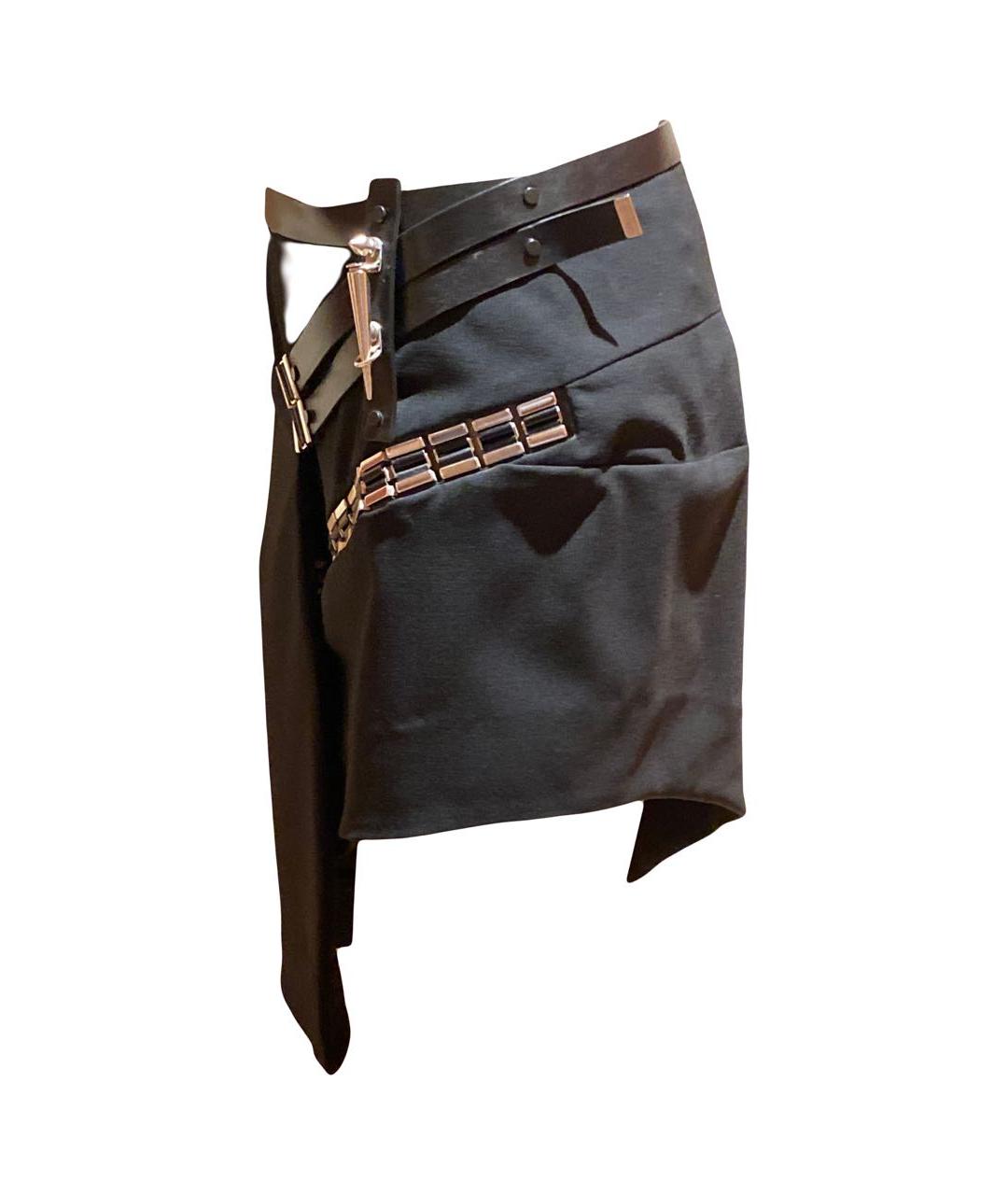 ANTHONY VACCARELLO Черная шерстяная юбка мини, фото 3