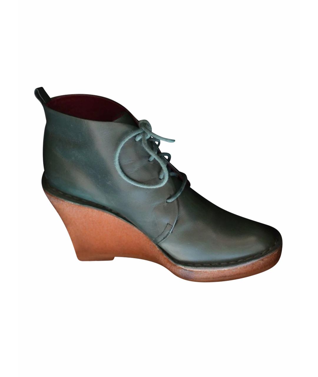 MARC BY MARC JACOBS Зеленые кожаные ботильоны, фото 1