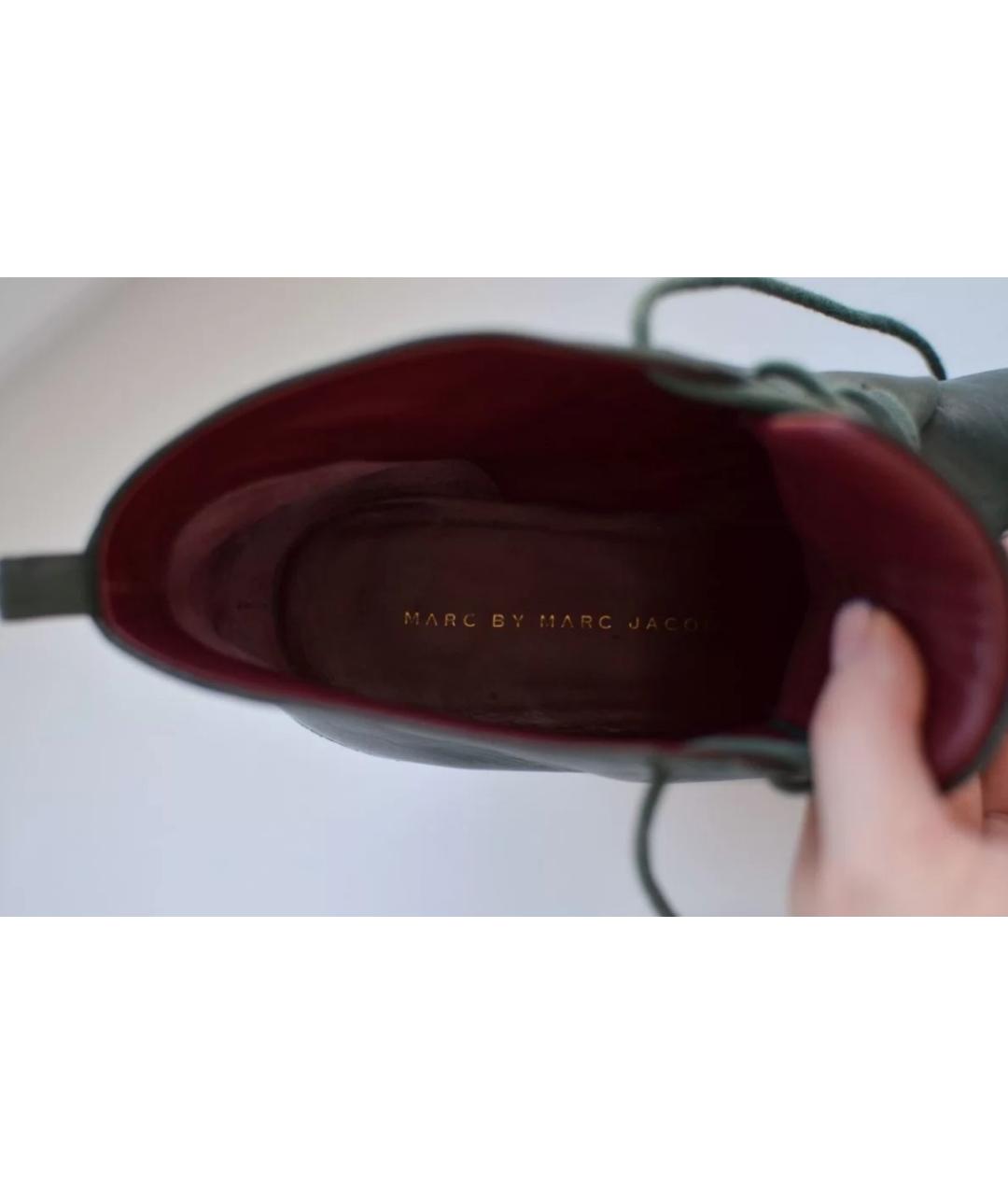 MARC BY MARC JACOBS Зеленые кожаные ботильоны, фото 4