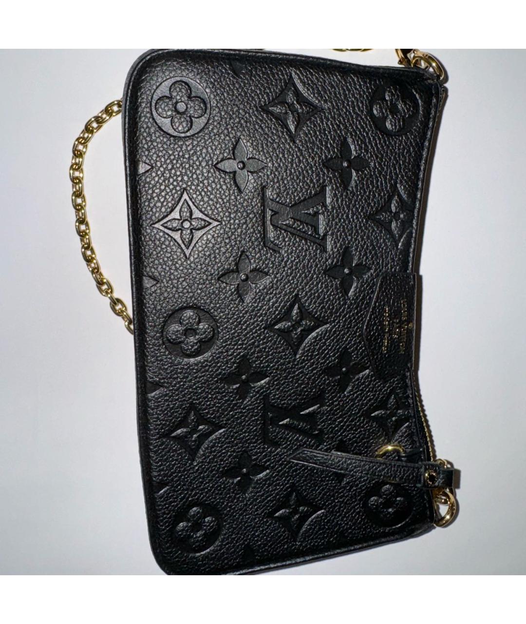 LOUIS VUITTON Черная кожаная сумка с короткими ручками Easy Pouch