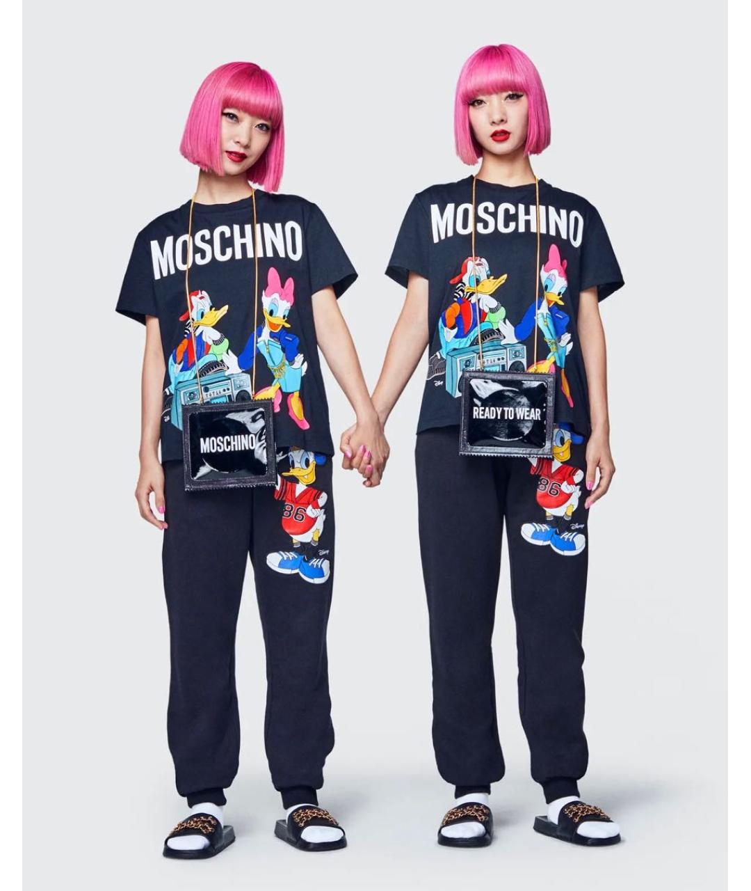 MOSCHINO Черная хлопковая футболка, фото 6