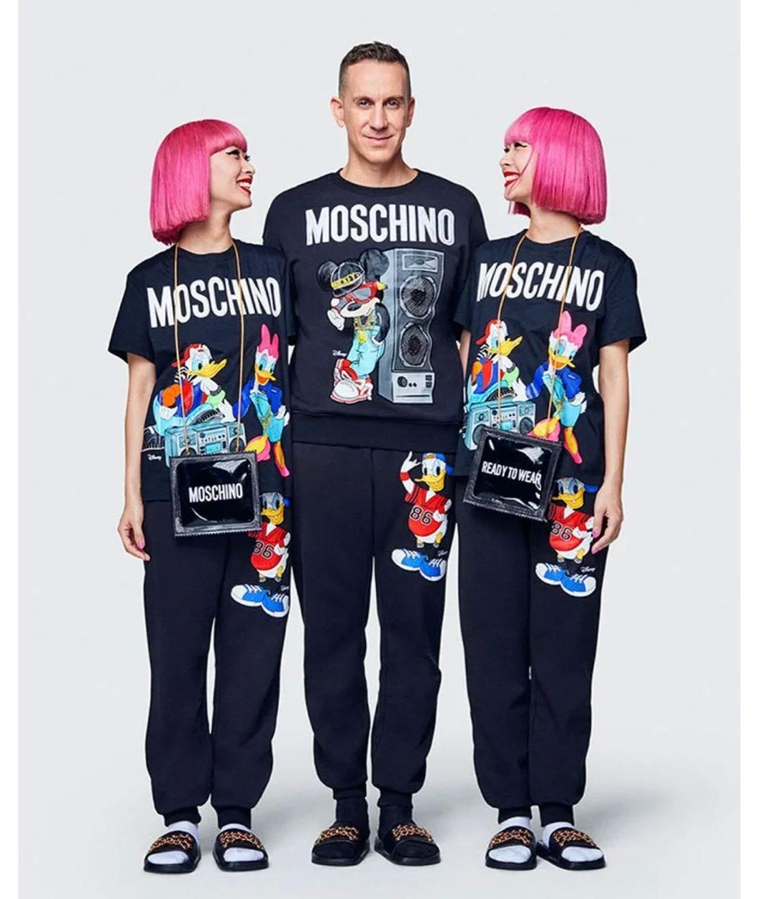 MOSCHINO Черная хлопковая футболка, фото 5