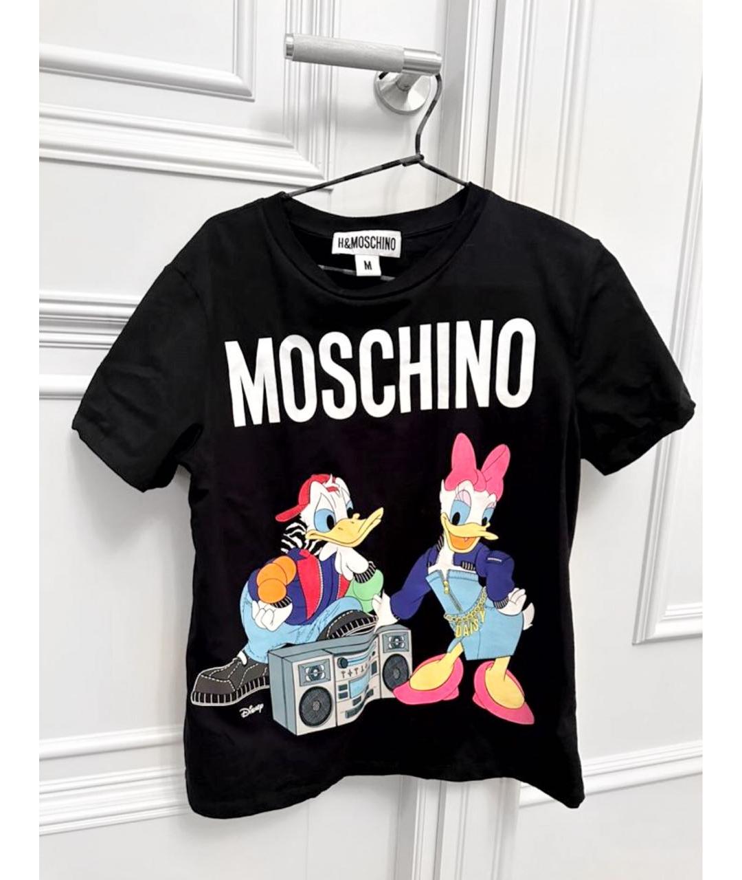 MOSCHINO Черная хлопковая футболка, фото 3