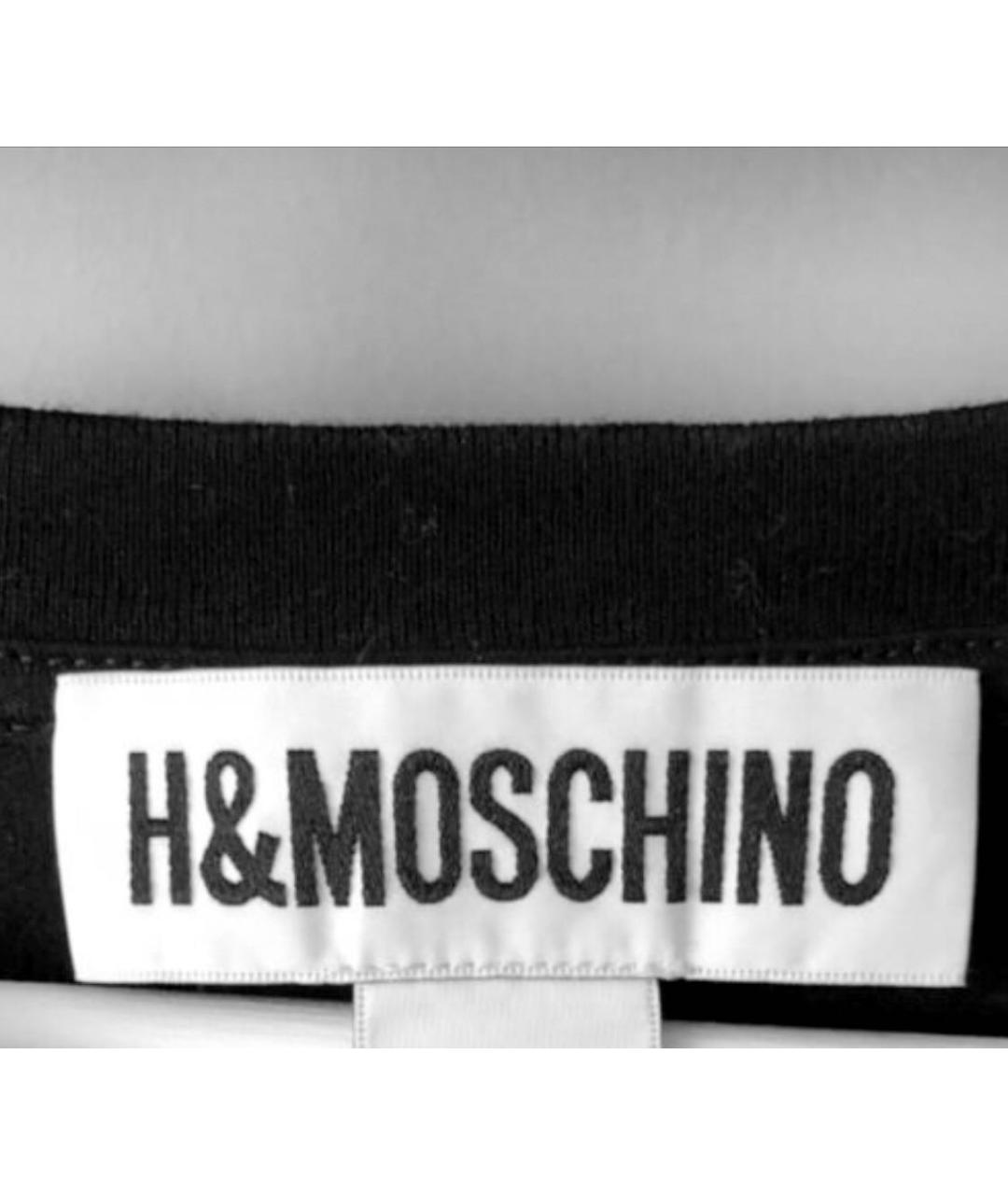 MOSCHINO Черная хлопковая футболка, фото 4