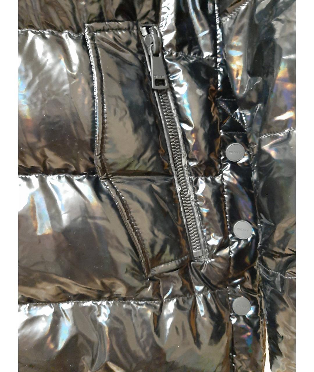 DKNY Черный полиуретановый пуховик, фото 4