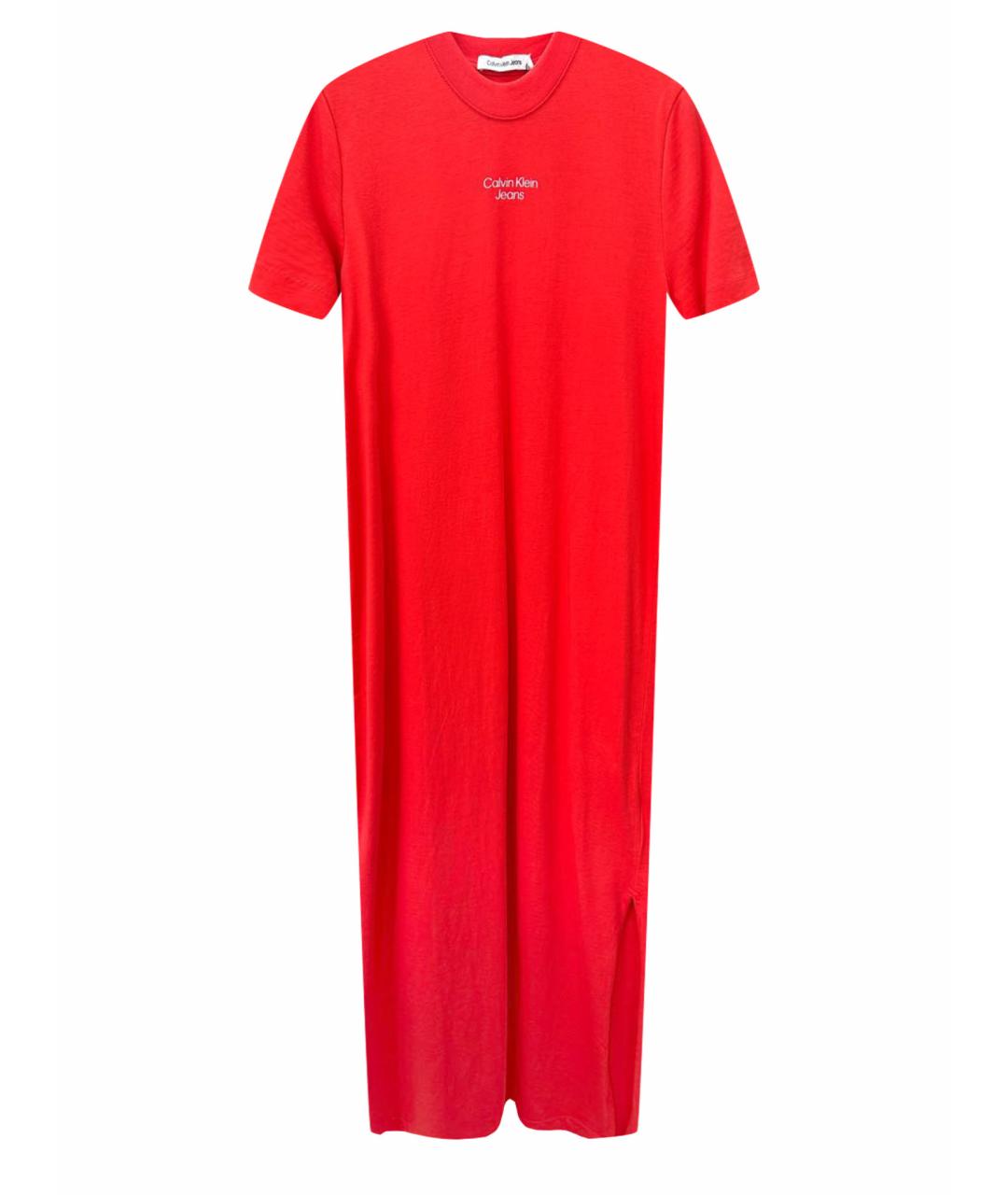 CALVIN KLEIN JEANS Красное хлопковое повседневное платье, фото 1