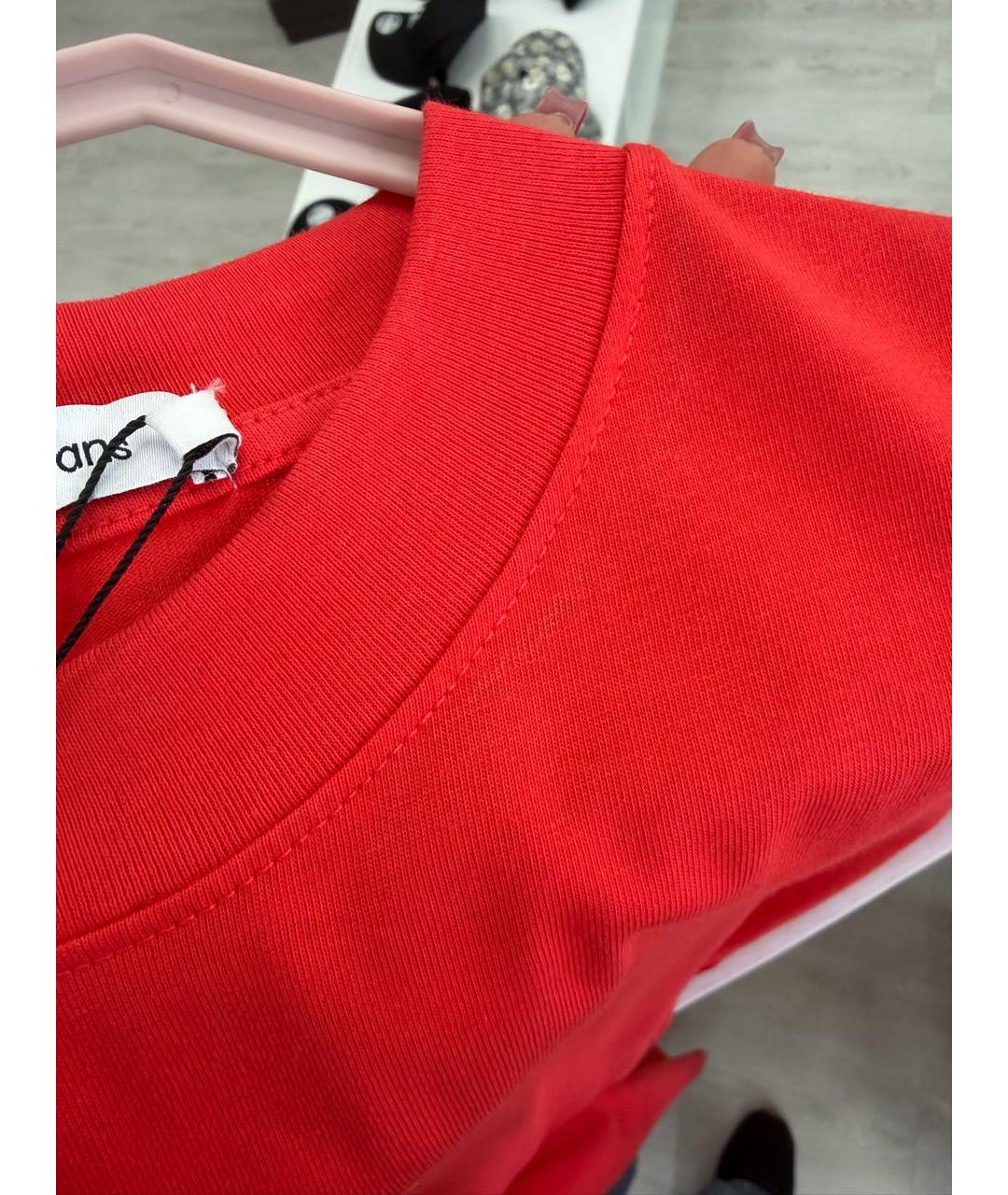 CALVIN KLEIN JEANS Красное хлопковое повседневное платье, фото 7