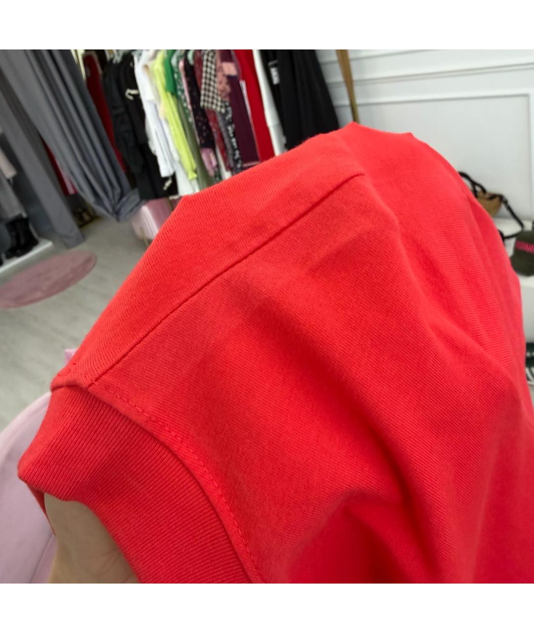 CALVIN KLEIN JEANS Красное хлопковое повседневное платье, фото 6