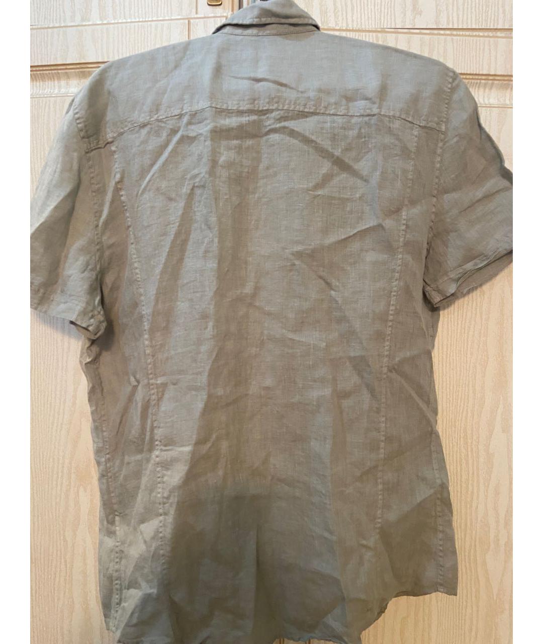 BIKKEMBERGS Антрацитовая льняная кэжуал рубашка, фото 2