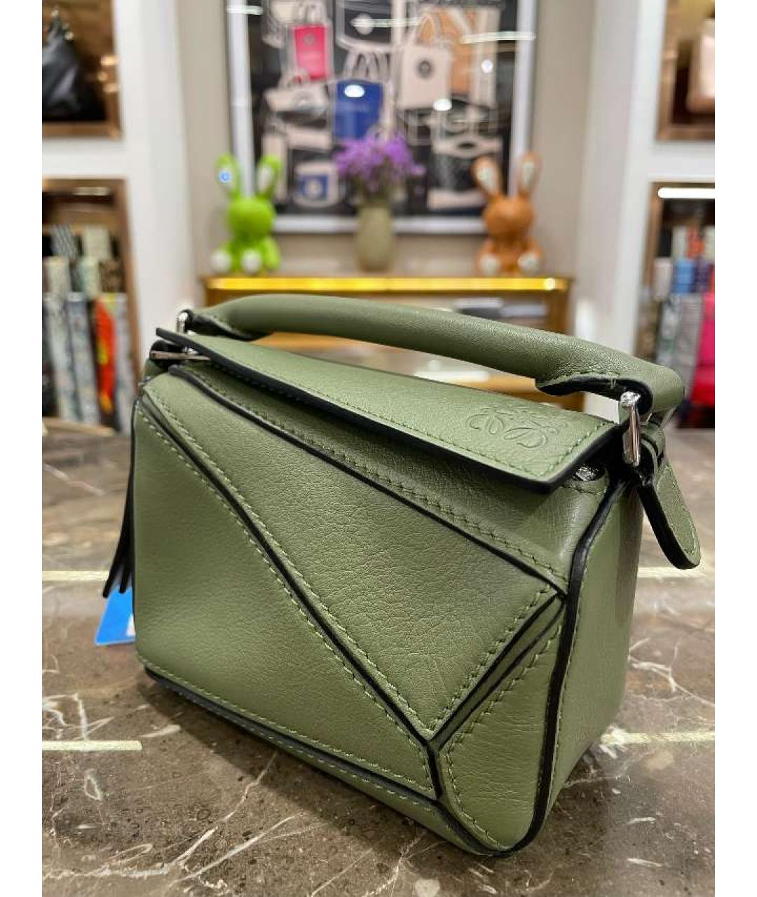 LOEWE Зеленая кожаная сумка через плечо, фото 3