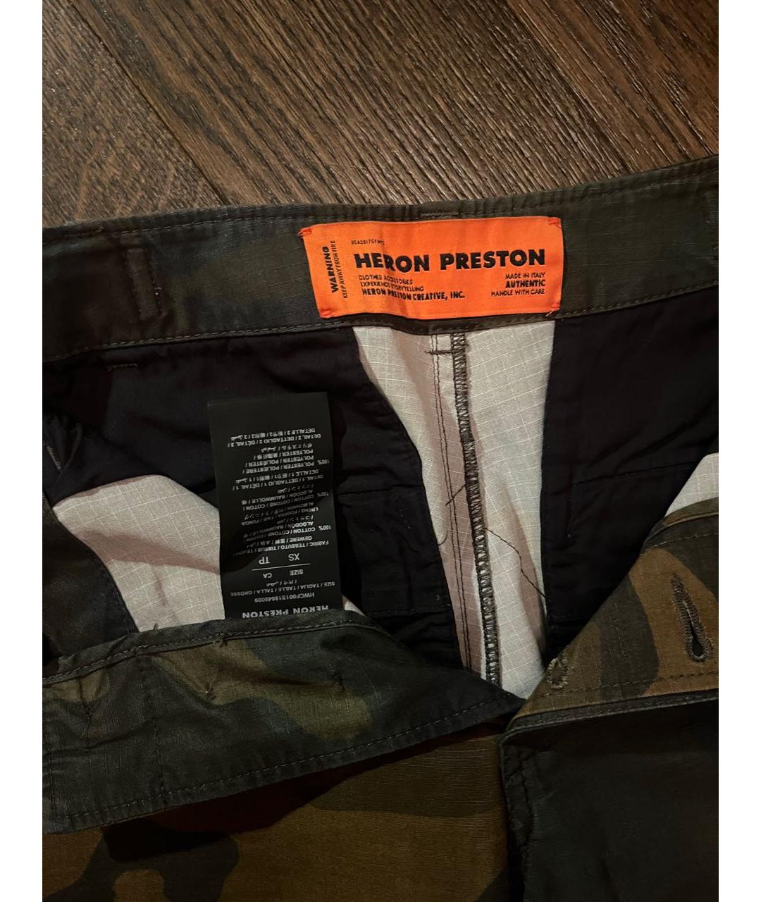 HERON PRESTON Хаки хлопковые брюки широкие, фото 3