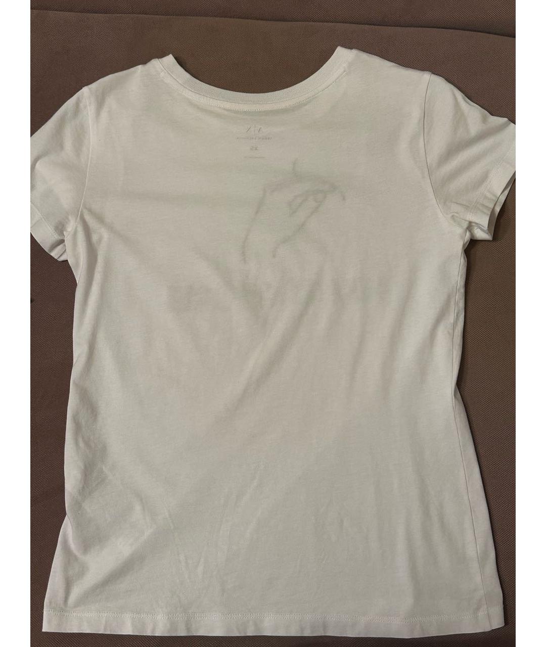 ARMANI EXCHANGE Белая хлопковая футболка, фото 2