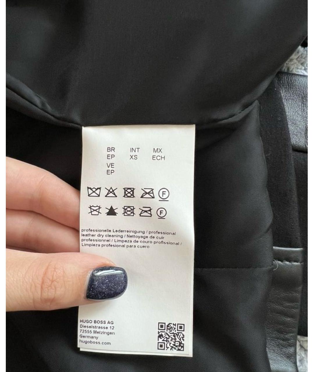 HUGO BOSS Черная кожаная куртка, фото 7