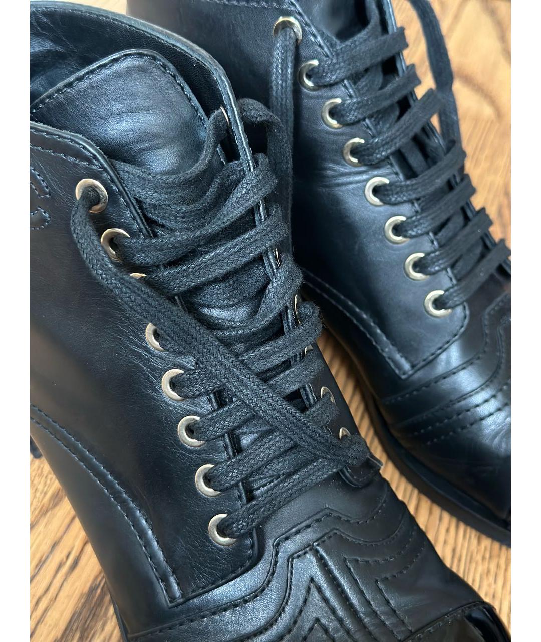 CHANEL PRE-OWNED Черные кожаные ботинки, фото 5