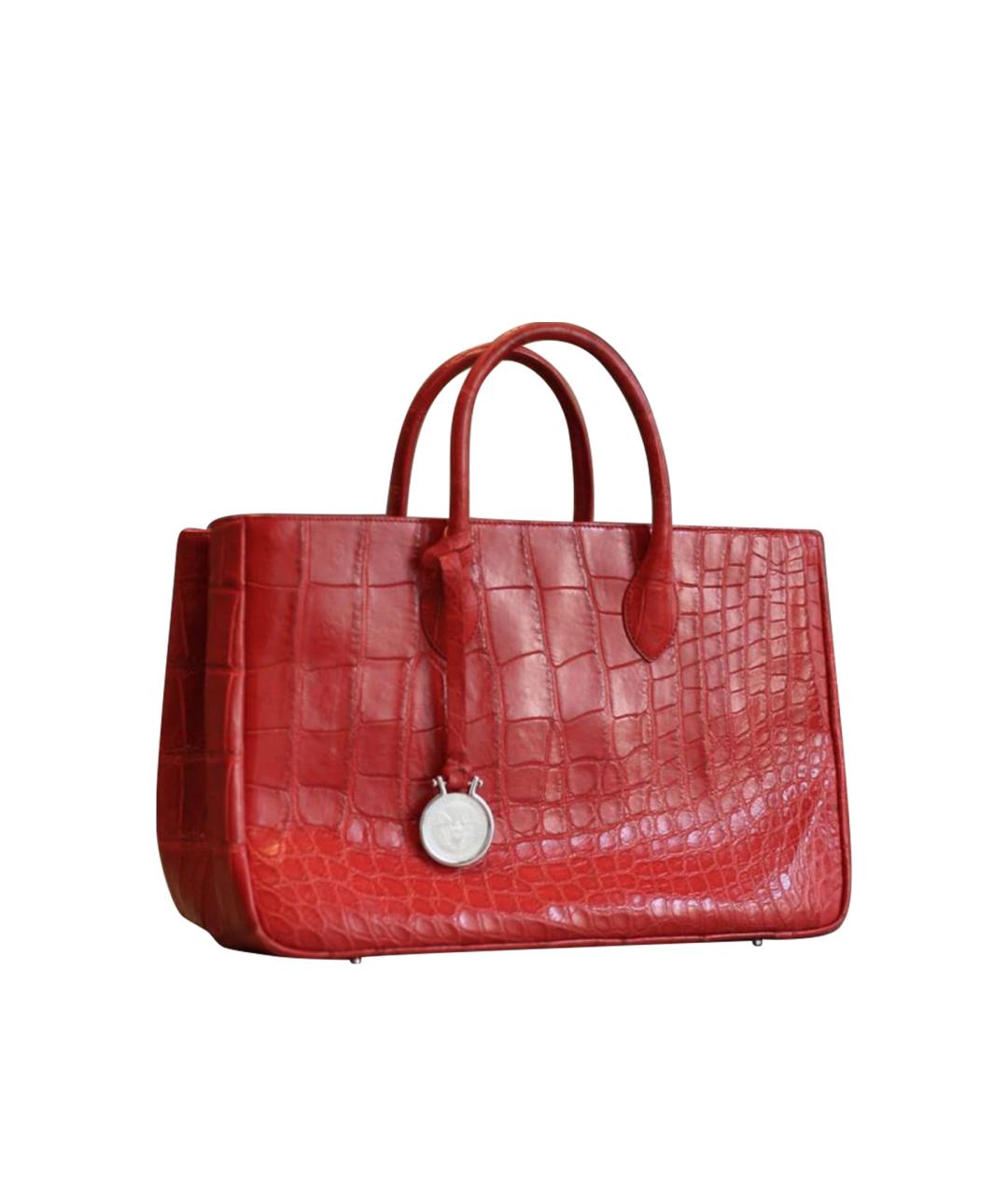 TARDINI Красная сумка с короткими ручками из экзотической кожи, фото 1