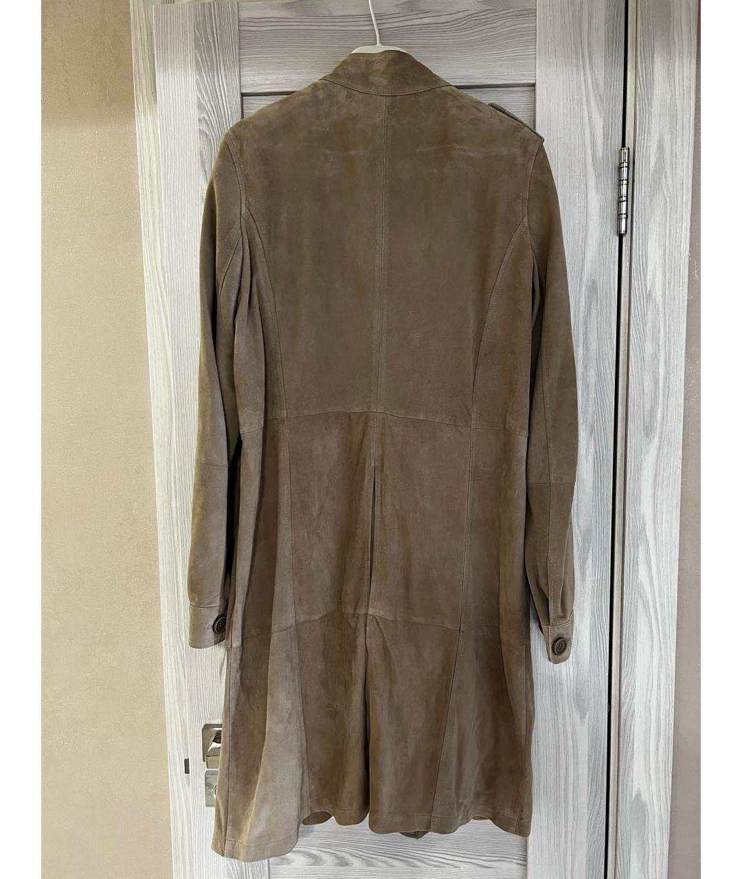 BRUNELLO CUCINELLI Бежевое замшевое пальто, фото 2