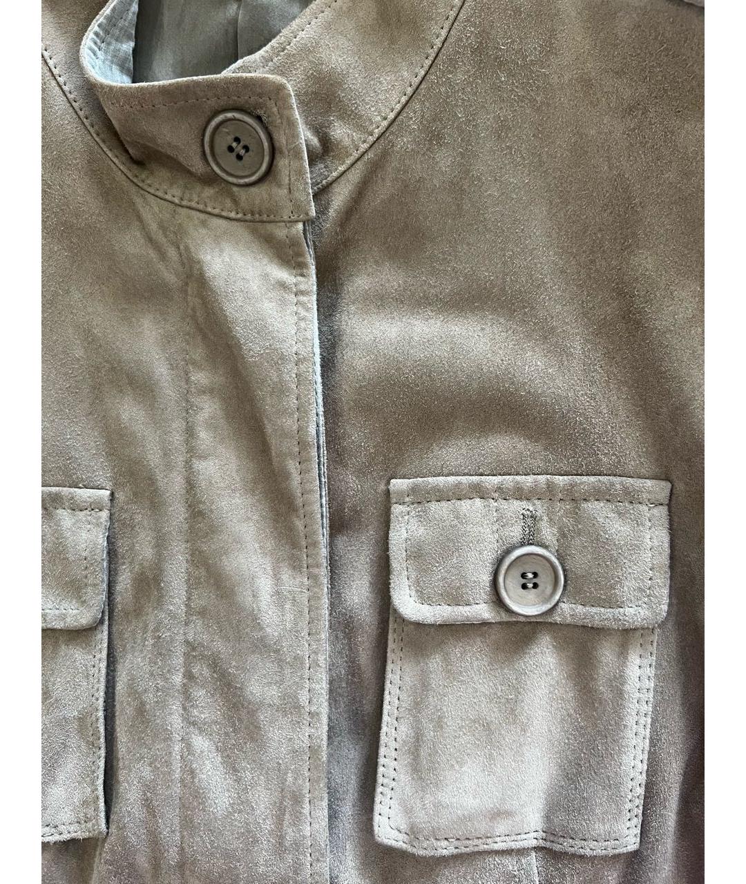 BRUNELLO CUCINELLI Бежевое замшевое пальто, фото 7