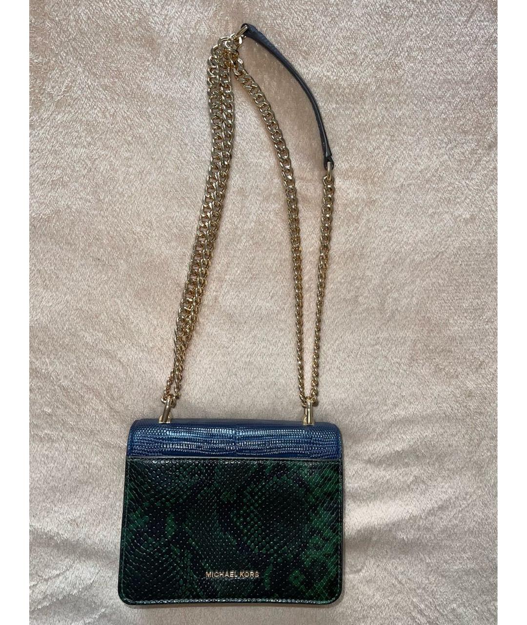 MICHAEL KORS Темно-синяя кожаная сумка через плечо, фото 2
