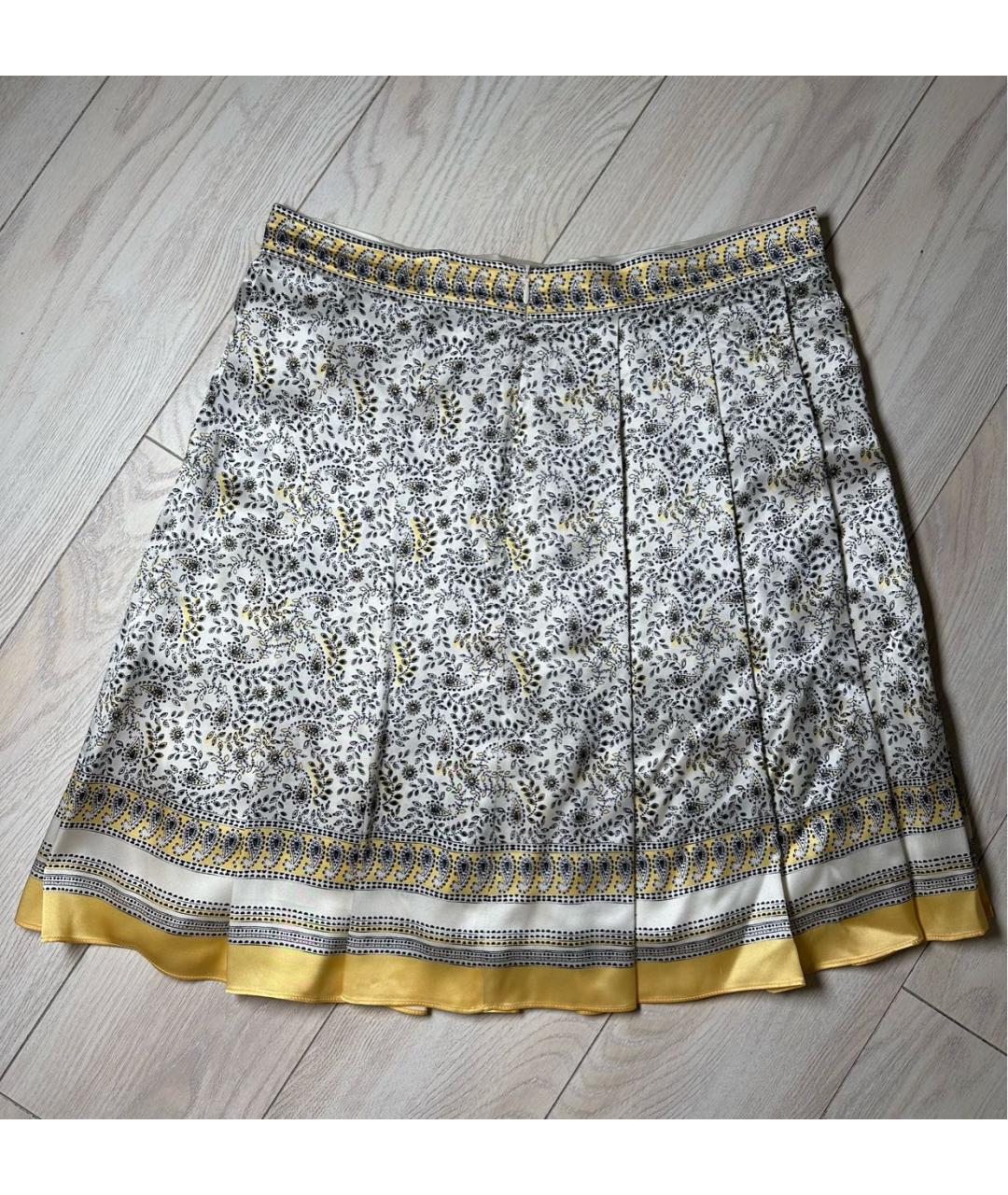 MARC CAIN Желтая шелковая юбка мини, фото 9