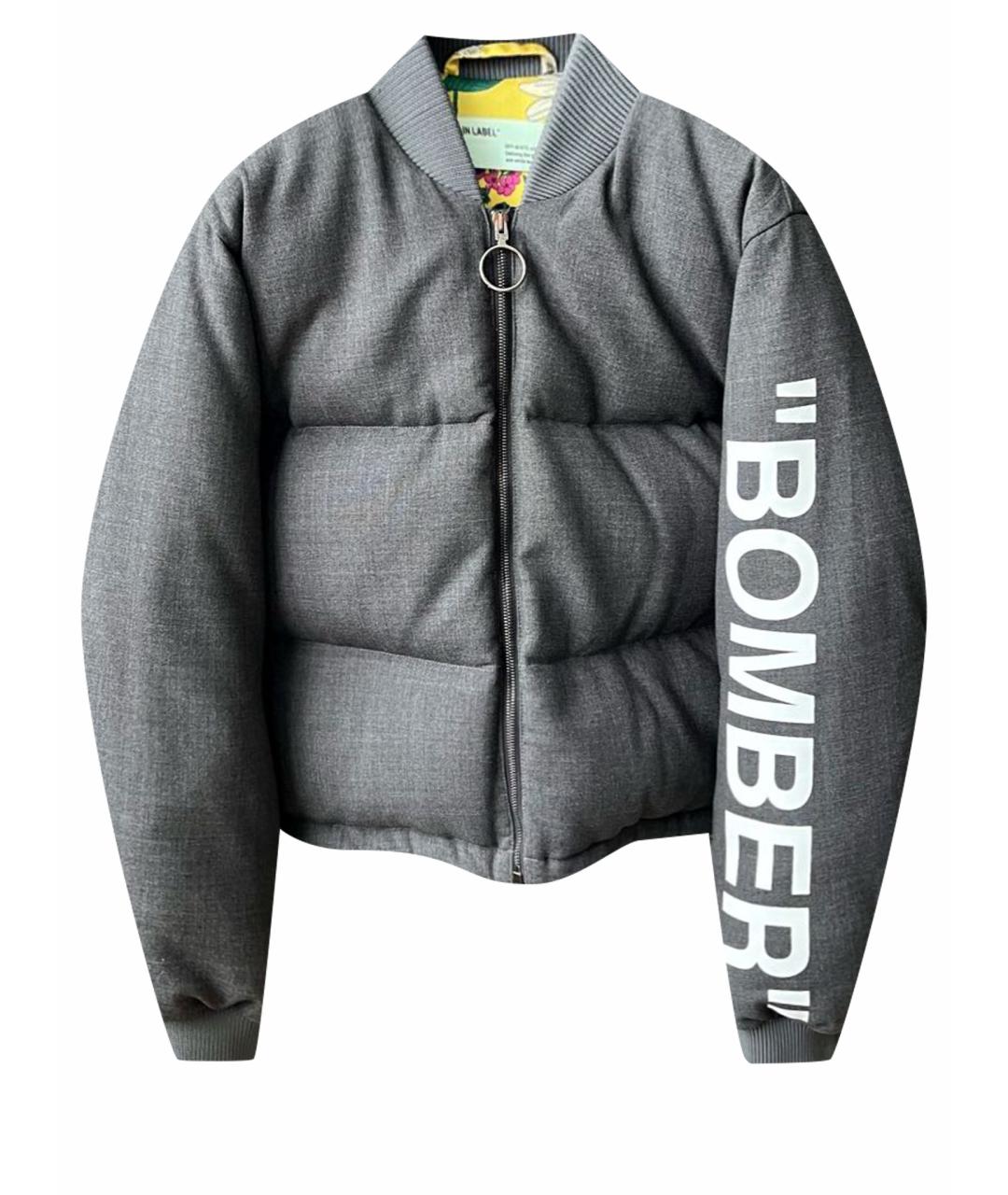 OFF-WHITE Антрацитовый шерстяной пуховик Binder для женщин – купить в ...